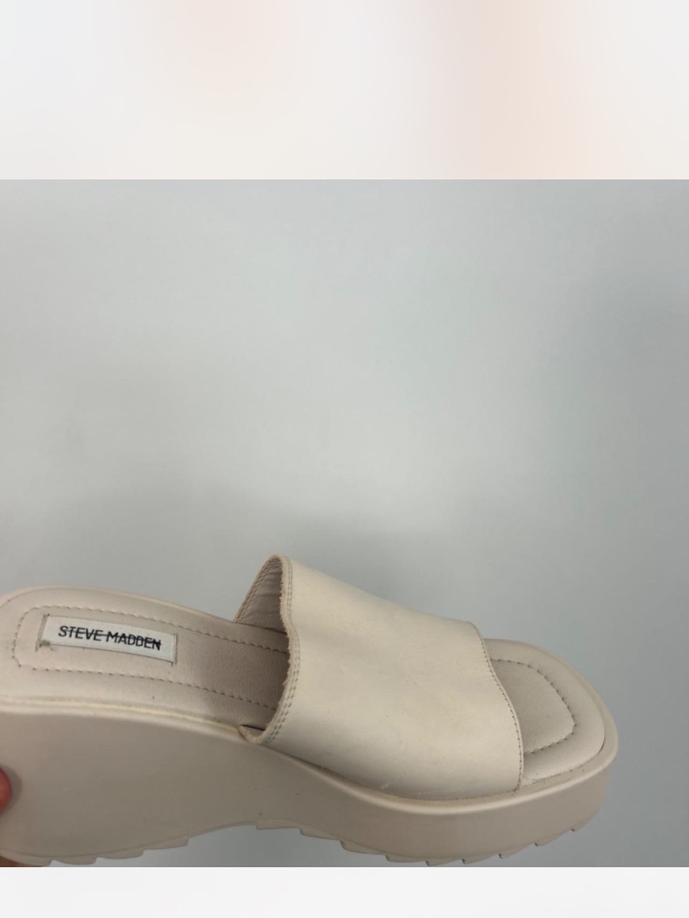 Steve Madden Cream Platform Slide Mule